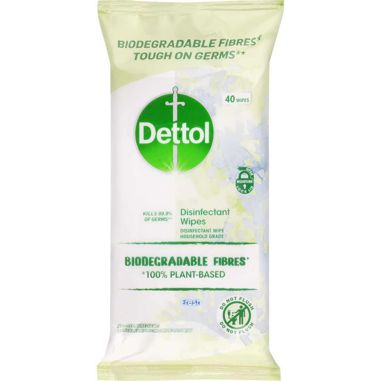 Dettol Biodegradable Disinfectant Multipurpose Wipes Fresh 40pack